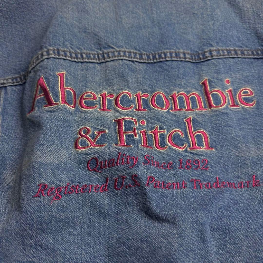 Abercrombie&Fitch｜裏ボア刺繍ロゴデニムジャケットXLアバクロ