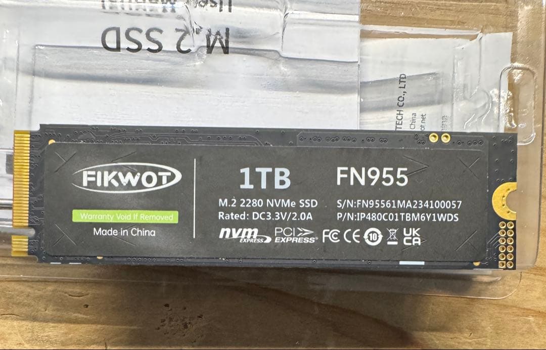内蔵型SSD FIKWOT FN955 1TB M.2 NVMe SSD