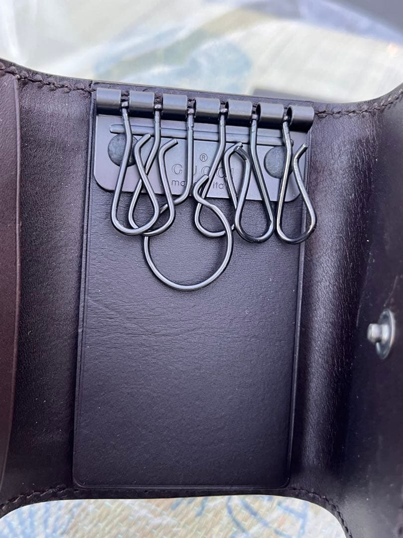 【極美品/未使品】GUCCI グッチ 6連キーケース キャンバス オレンジライン