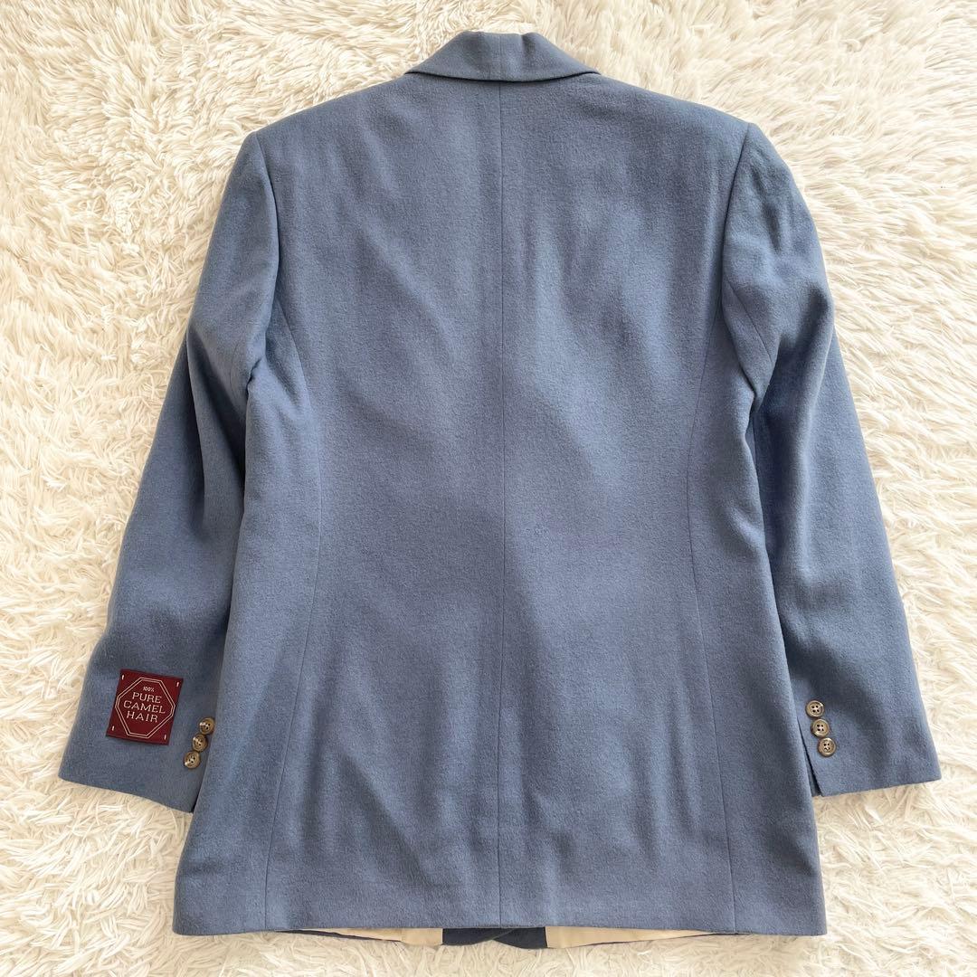 未使用 キャメル100% ブルックスブラザーズ ダブルジャケット くすみブルー