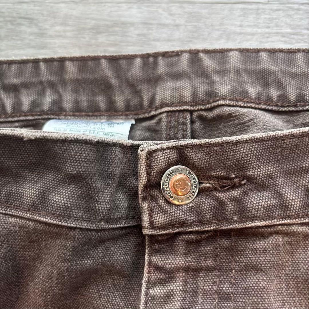 【Carhartt】ブラウン ダブルニーUSAファブリック 太シルエット#547