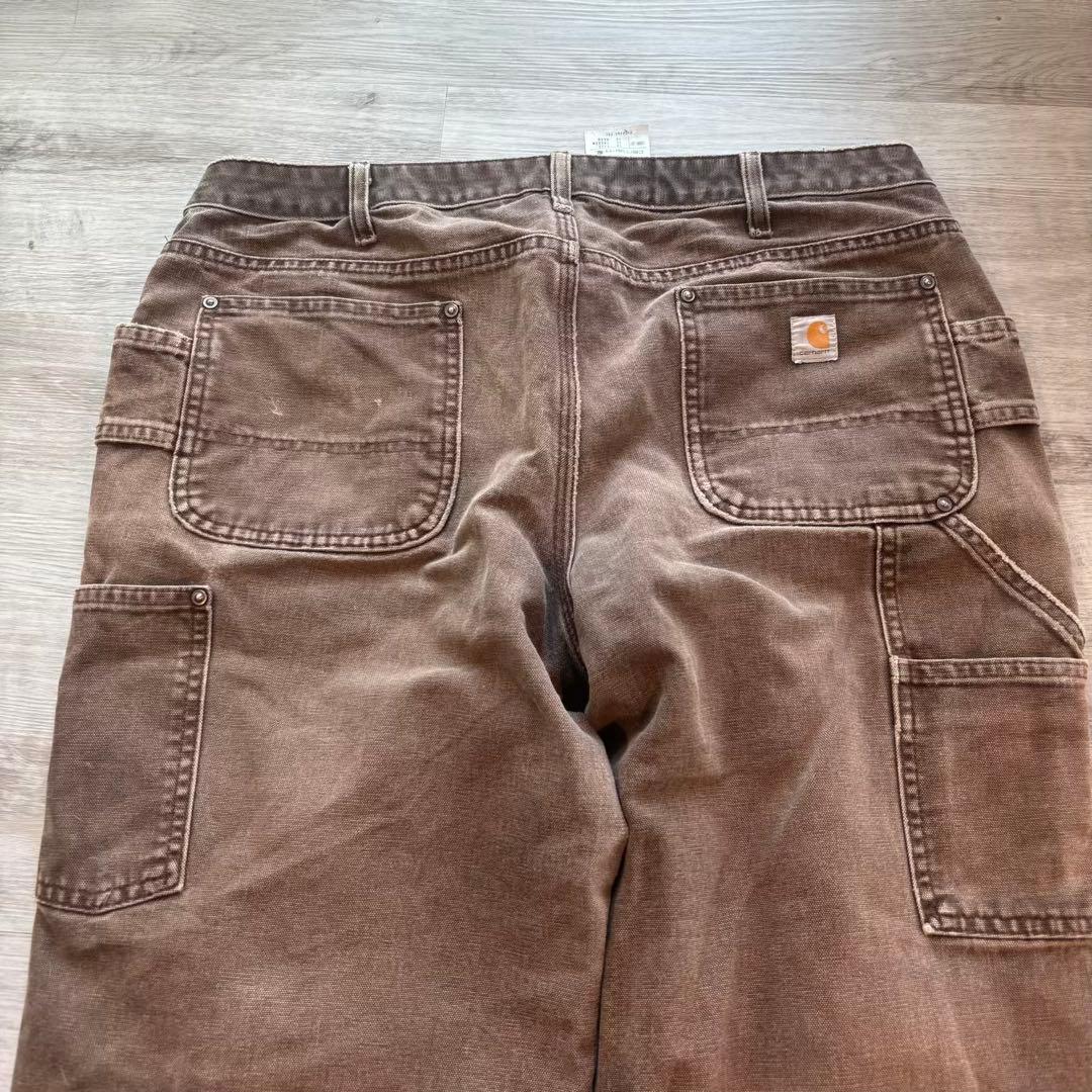 【Carhartt】ブラウン ダブルニーUSAファブリック 太シルエット#547