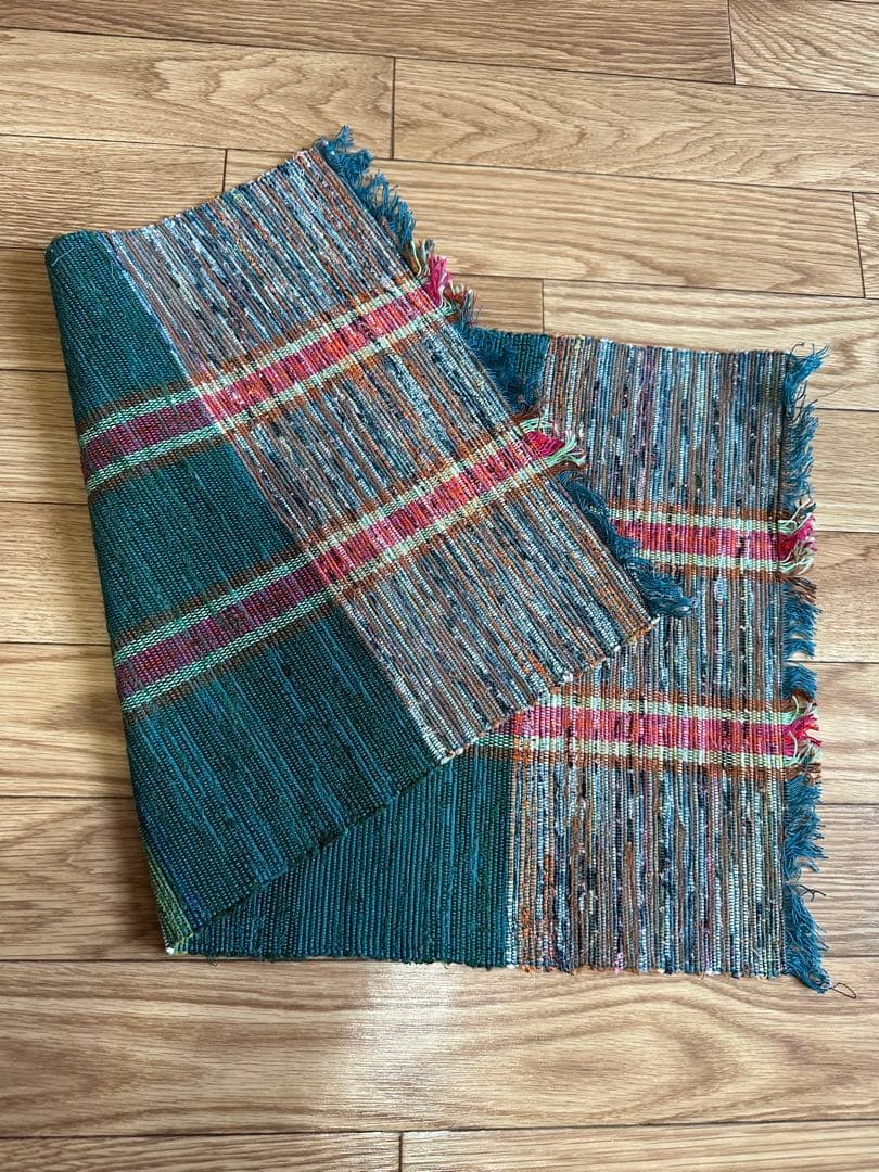 さき織　テーブルセンター6枚セット　ハンドメイド