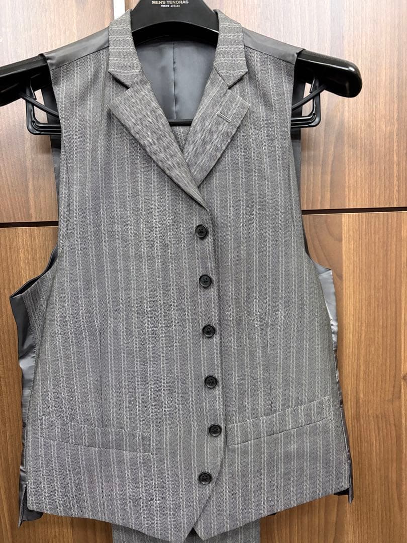 【美品】TENORAS スリーピーススーツ ストライプM