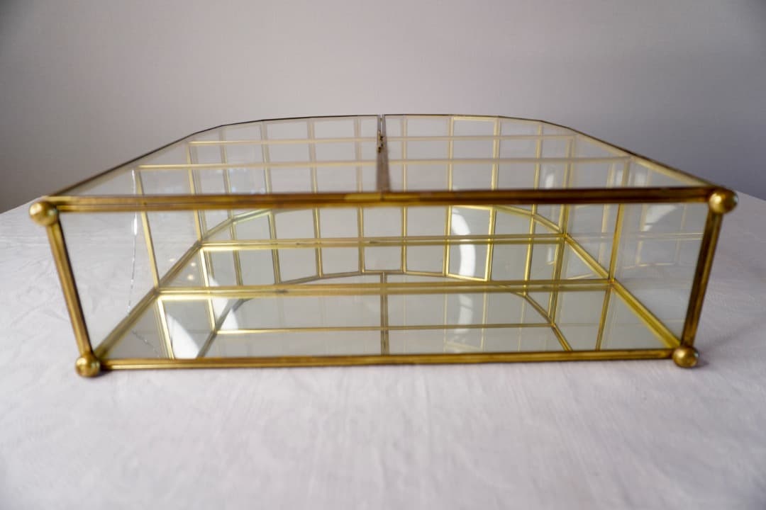 イギリス ヴィンテージ 真鍮ガラスケース