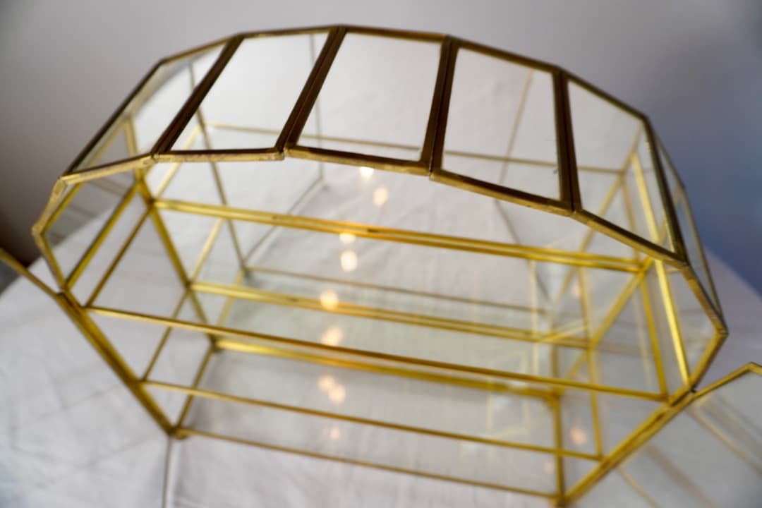 イギリス ヴィンテージ 真鍮ガラスケース