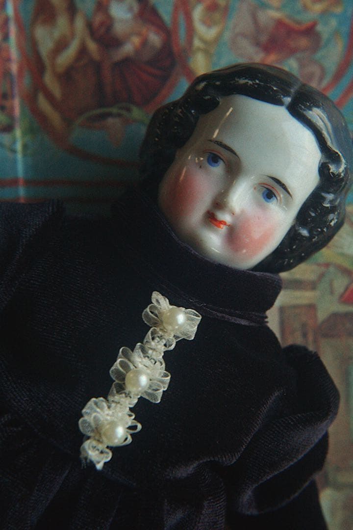 アンティーク チャイナヘッドドール ビスクドール ドイツ人形