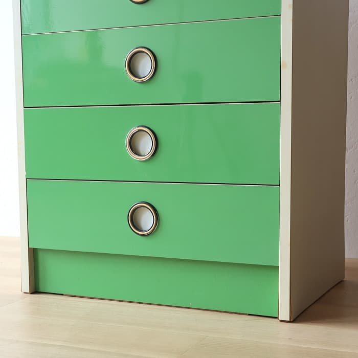 レトロポップ 整理タンス 昭和レトロ おもちゃ箱 スペースエイジ 緑色