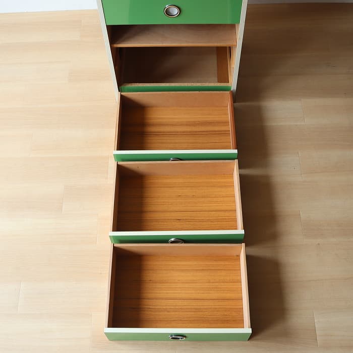 レトロポップ 整理タンス 昭和レトロ おもちゃ箱 スペースエイジ 緑色