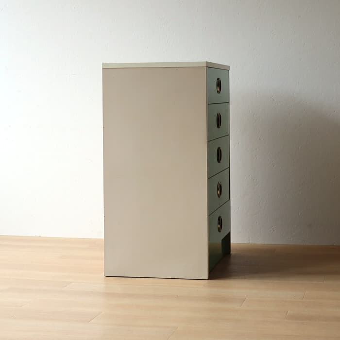 レトロポップ 整理タンス 昭和レトロ おもちゃ箱 スペースエイジ 緑色