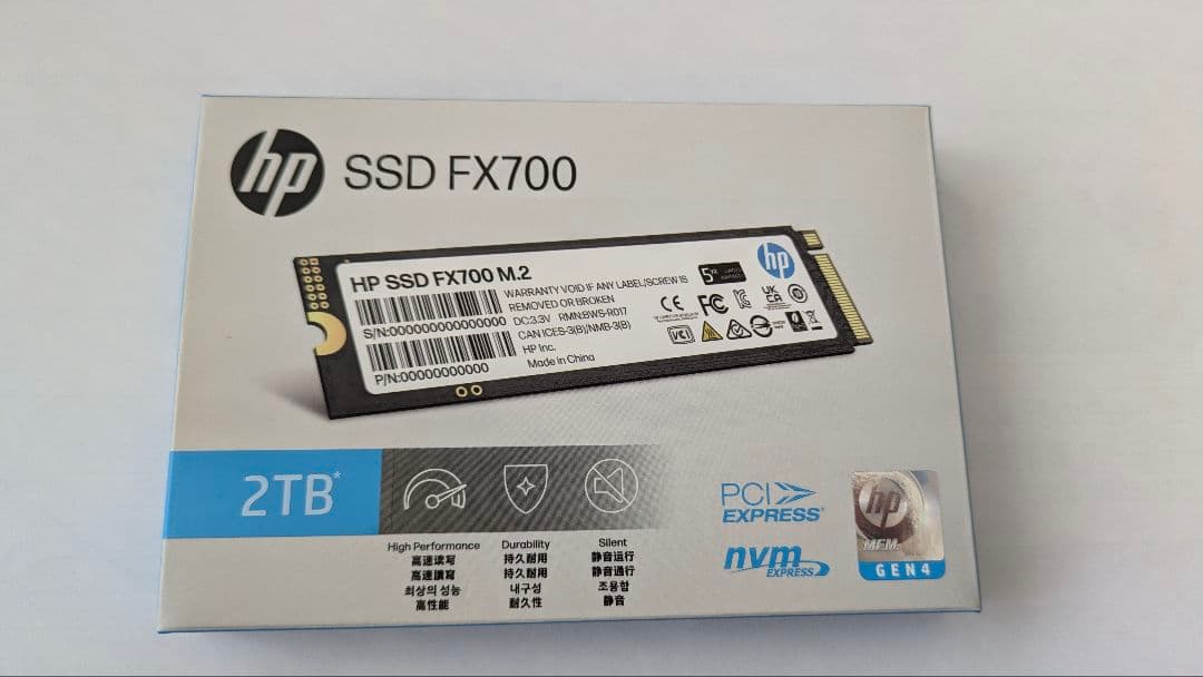 HP SSD FX700 M.2 2TB【動作確認済み】