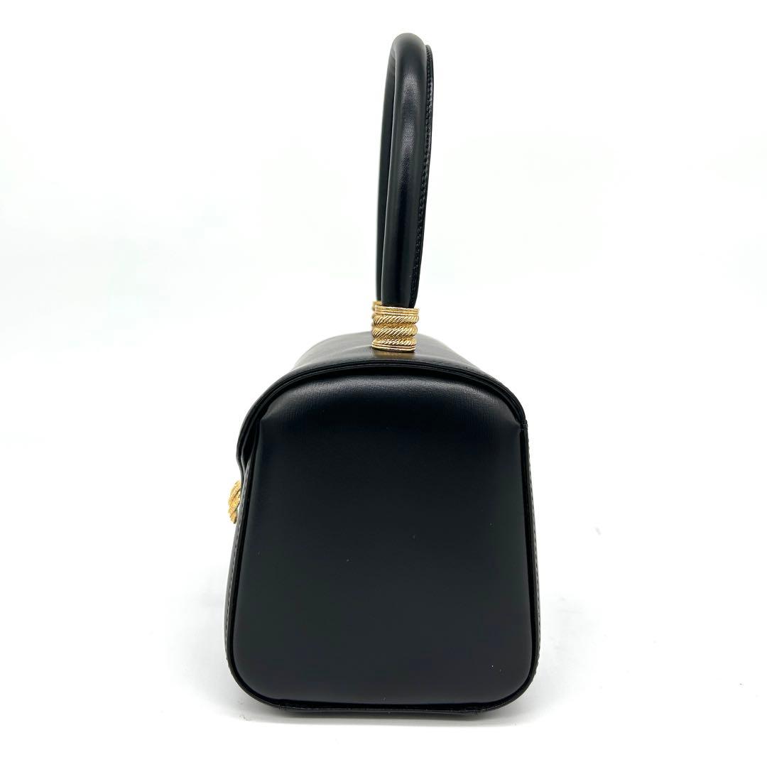 濱野皮革工藝 hamano ハンドバッグ フォーマルバッグ ブラック 黒　レザー