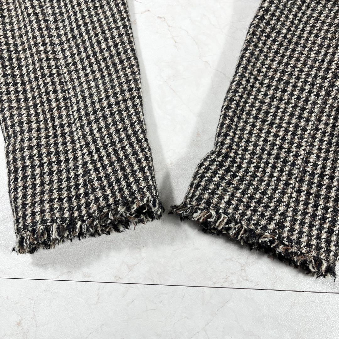 ✨未使用級 バーバリーロンドン 千鳥柄 フリンジ ジャケット イタリア生地 46