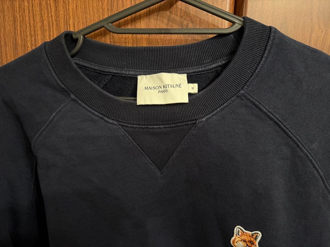 【本物です！】メゾンキツネ メンズスウェット（ネイビー、Mサイズ）