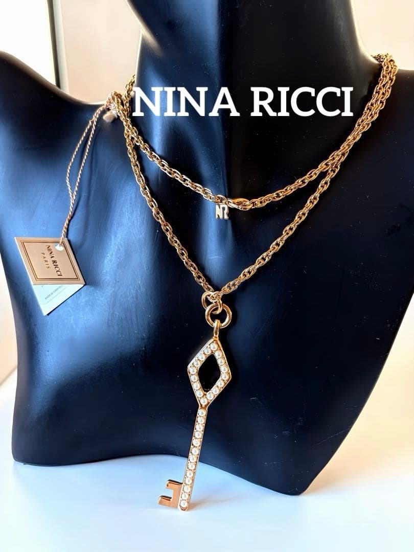 大ぶりNINA RICCIタグ付キーモチーフヴィンテージネックレスB290