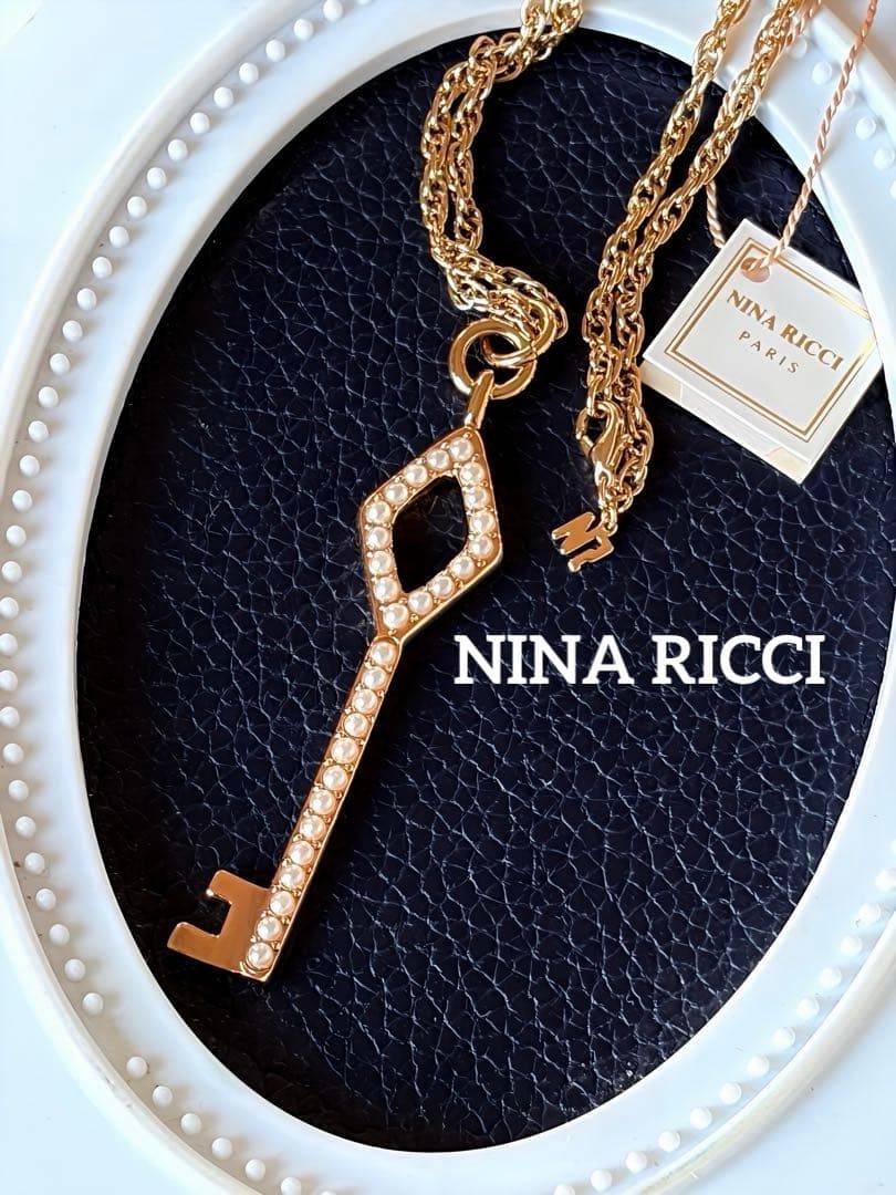 大ぶりNINA RICCIタグ付キーモチーフヴィンテージネックレスB290