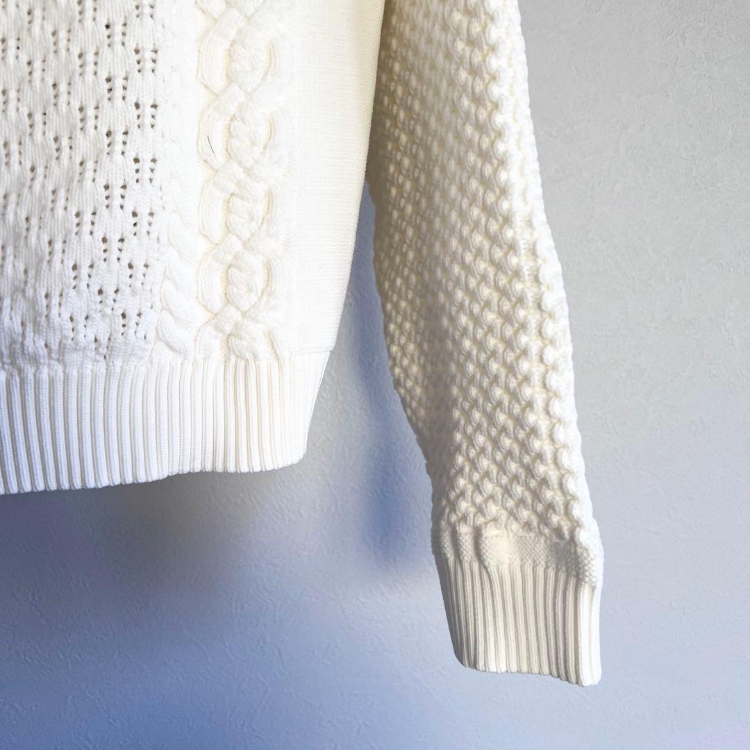 MUVEIL ローズカウチンカーディガン 白 38