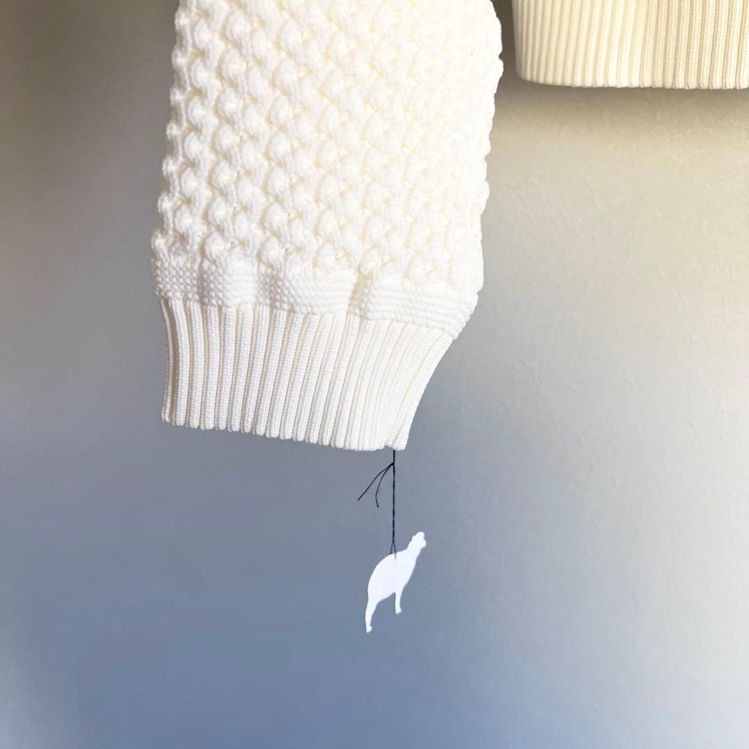 MUVEIL ローズカウチンカーディガン 白 38