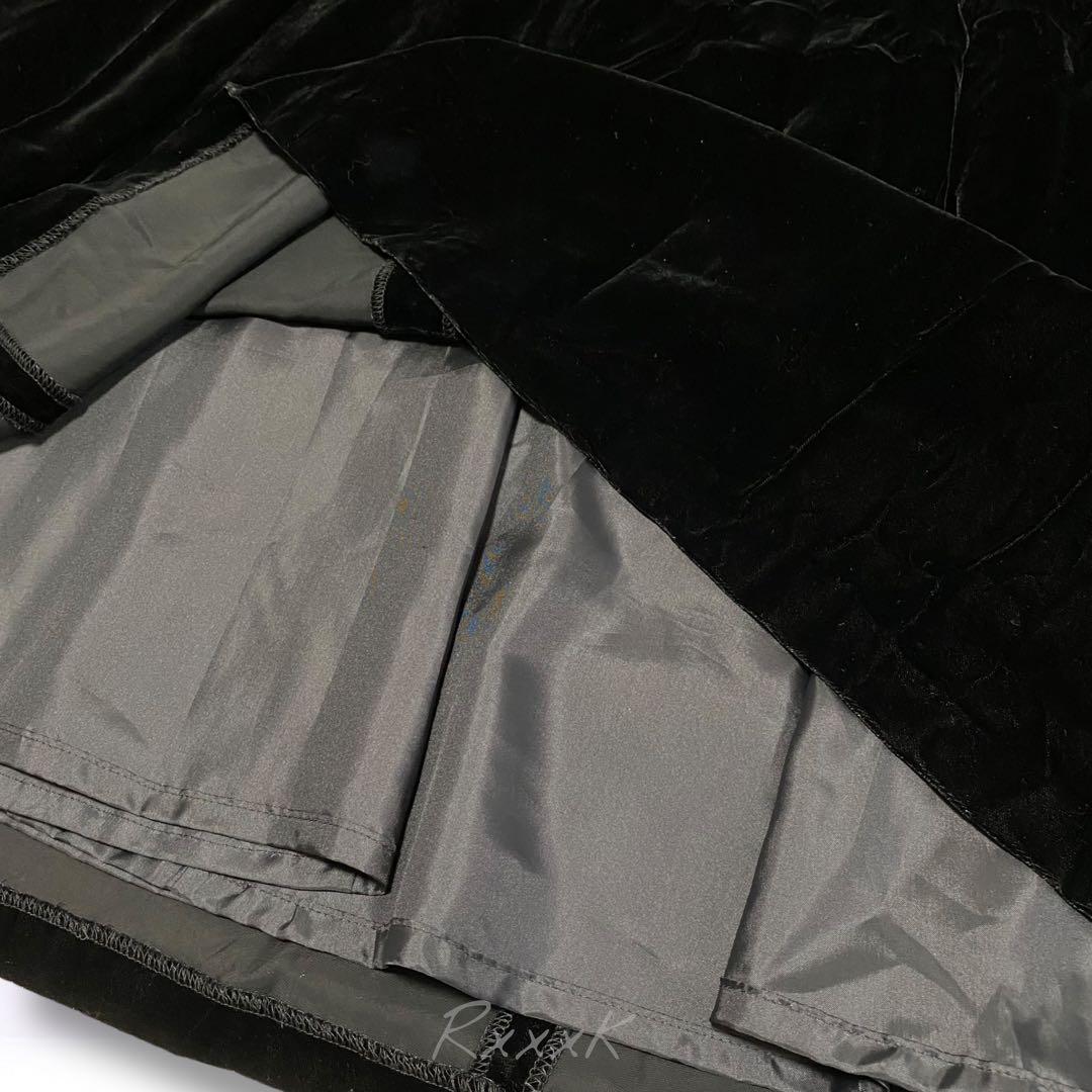 ジュネビビアン 高級 ロングドレス 演奏会 ベルベット 黒 ブラック