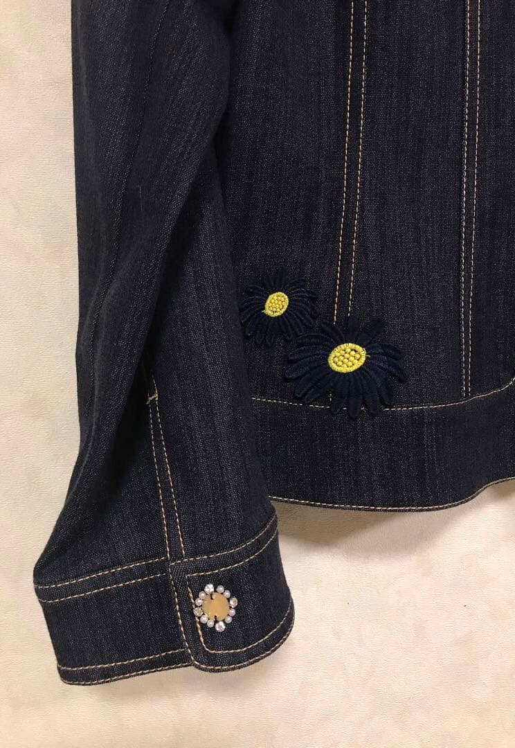 SuperBeauty スーパービューティー 刺繍 ビジュー デニムジャケット