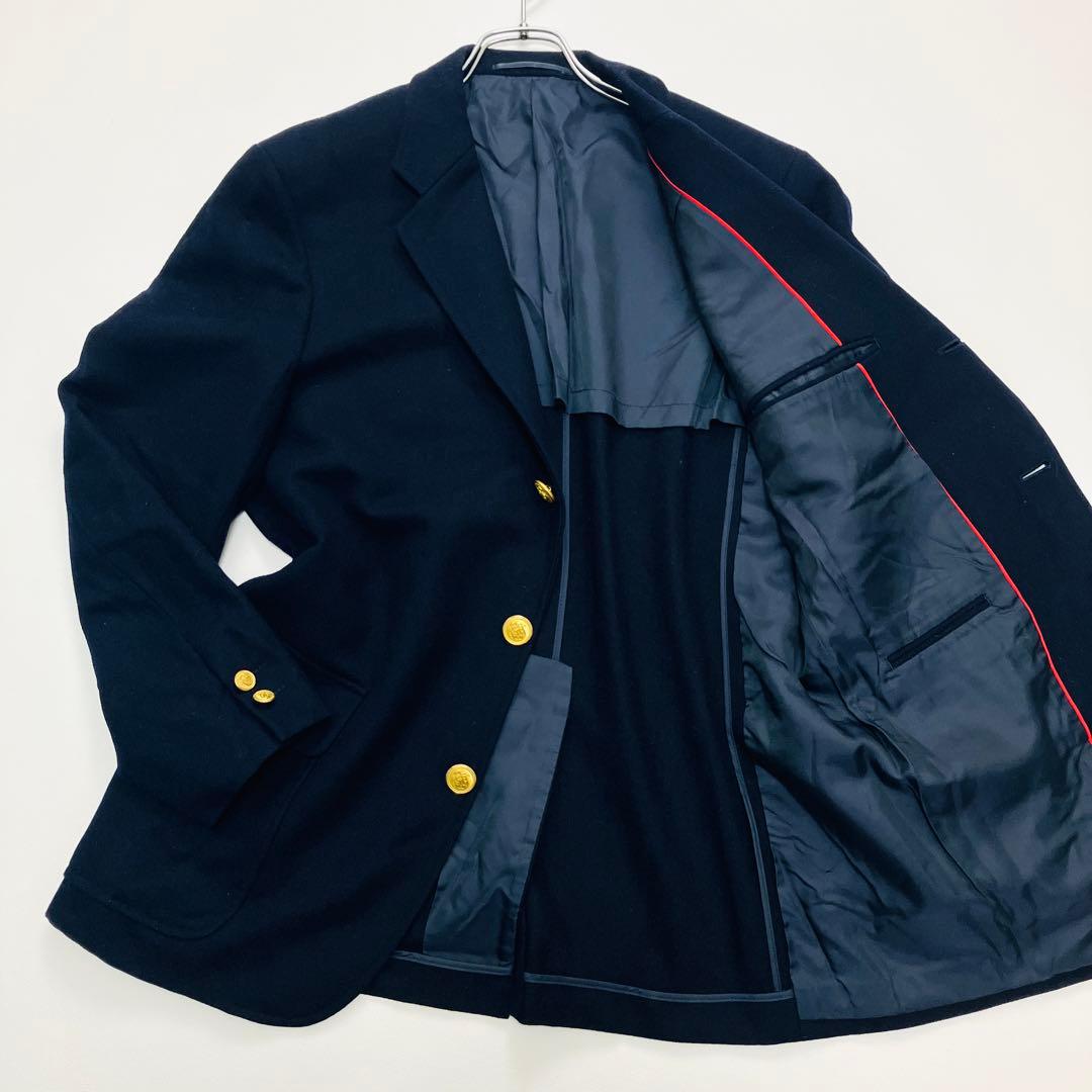 希少サイズ　金ボタン　ジェイプレス　テーラードジャケット　紺ブレ　赤パイピング