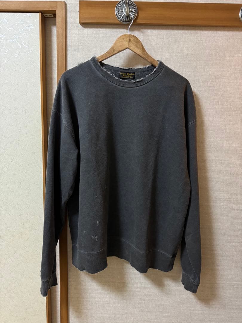 JS stead パシフィックウラケダメージ スウェット（ブラック）