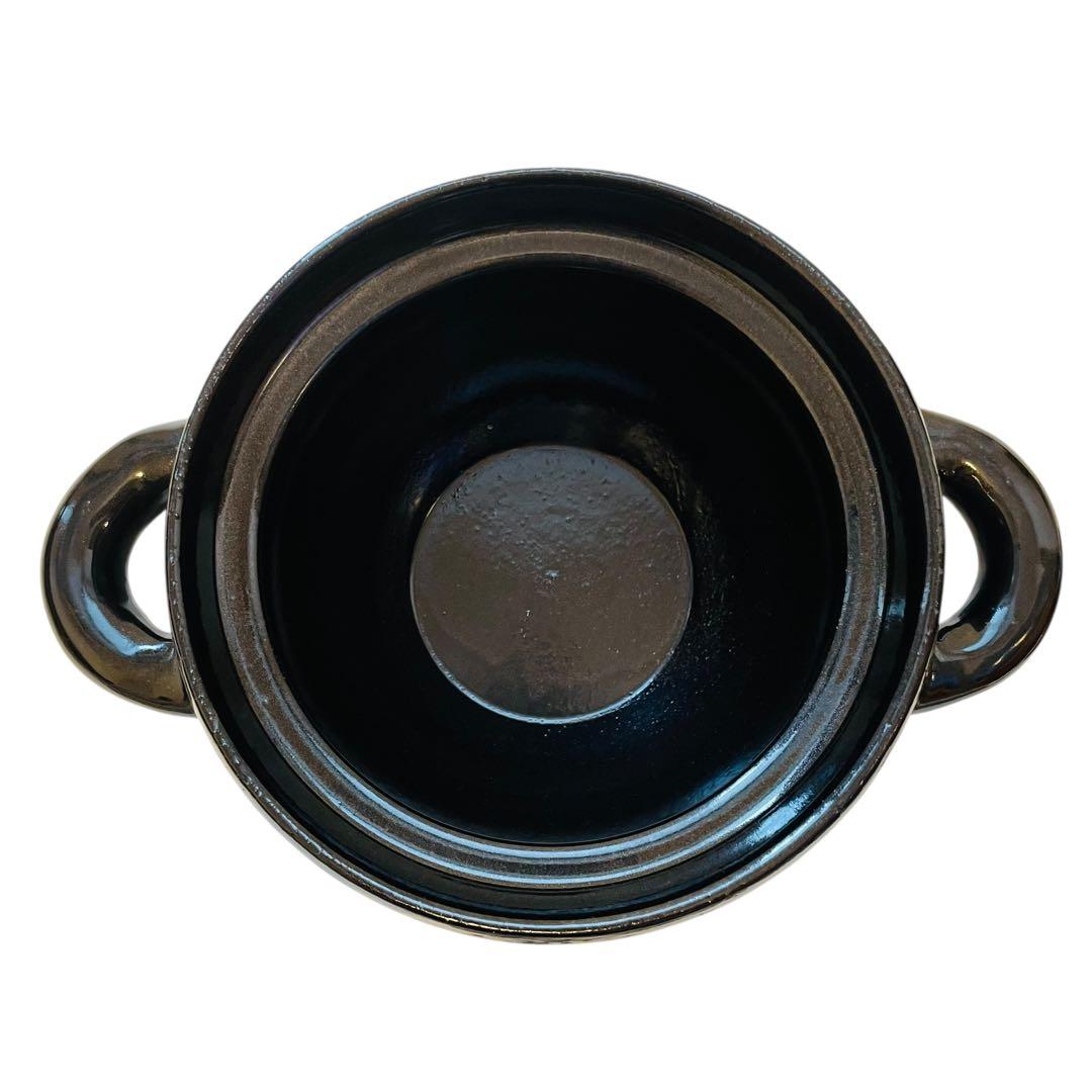 未使用 長谷園 伊賀土鍋 カレー鍋 黒らく 7号 土鍋 伊賀焼
