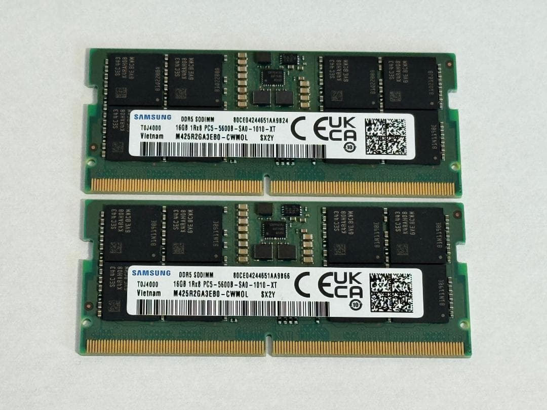 サムスンノートPCメモリ 16GB x2 32GB DDR5 SODIMM