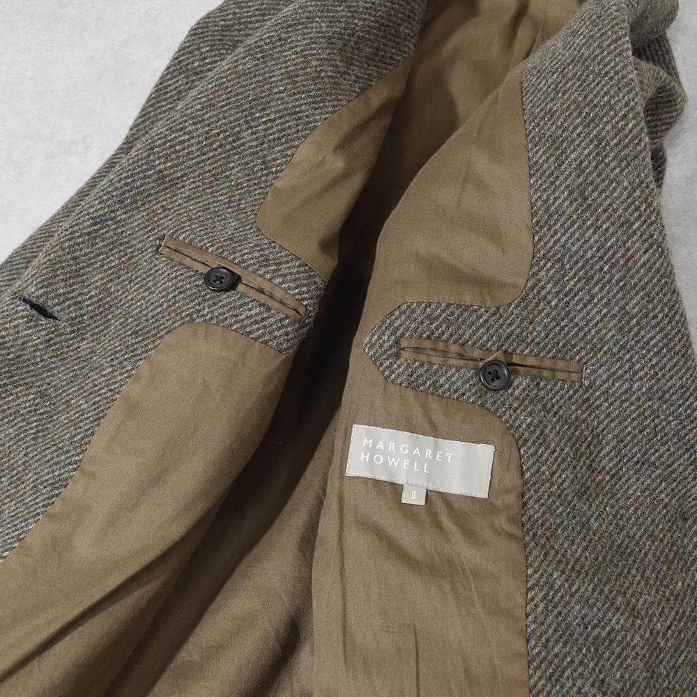 MARGARET HOWELL ウール ツイードジャケット 3B ボックス型