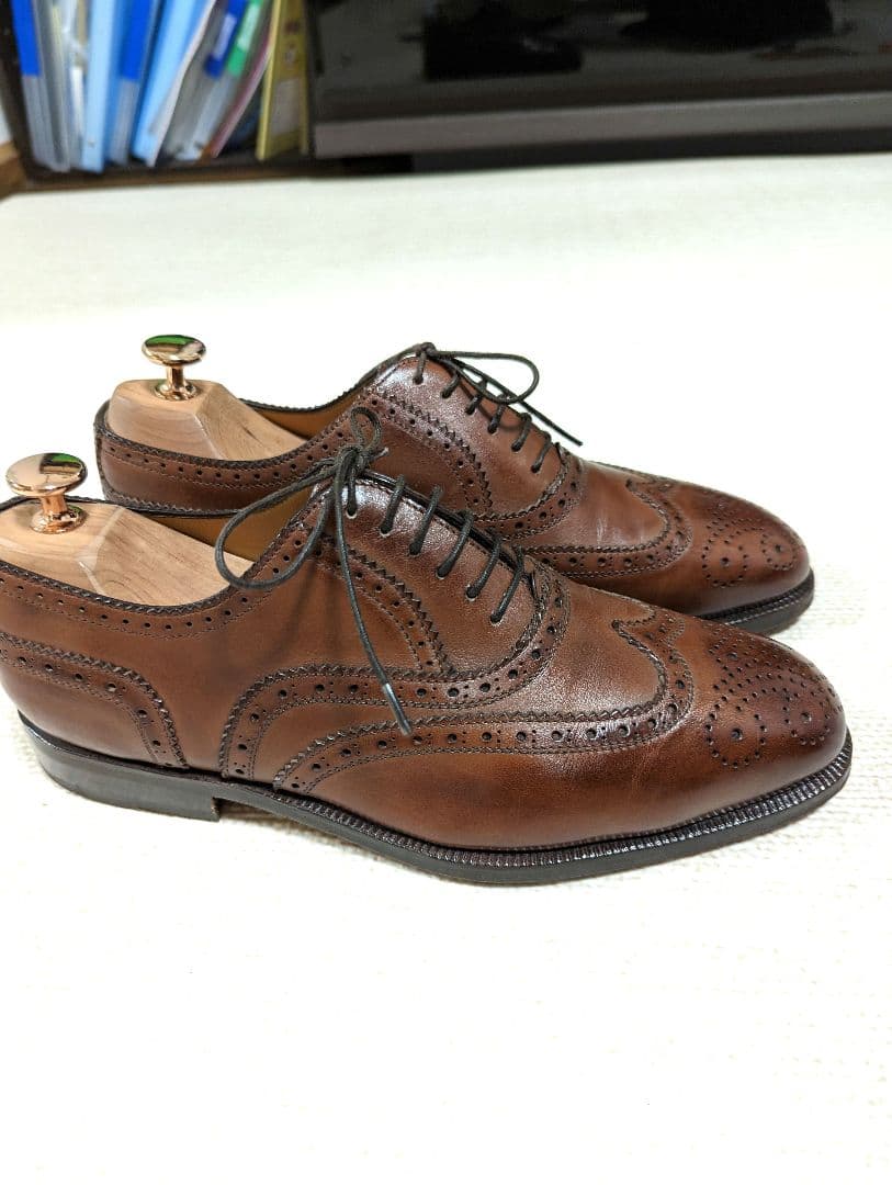 マンニーナ　MANNINA　革靴　ブラウン　ウイングチップ