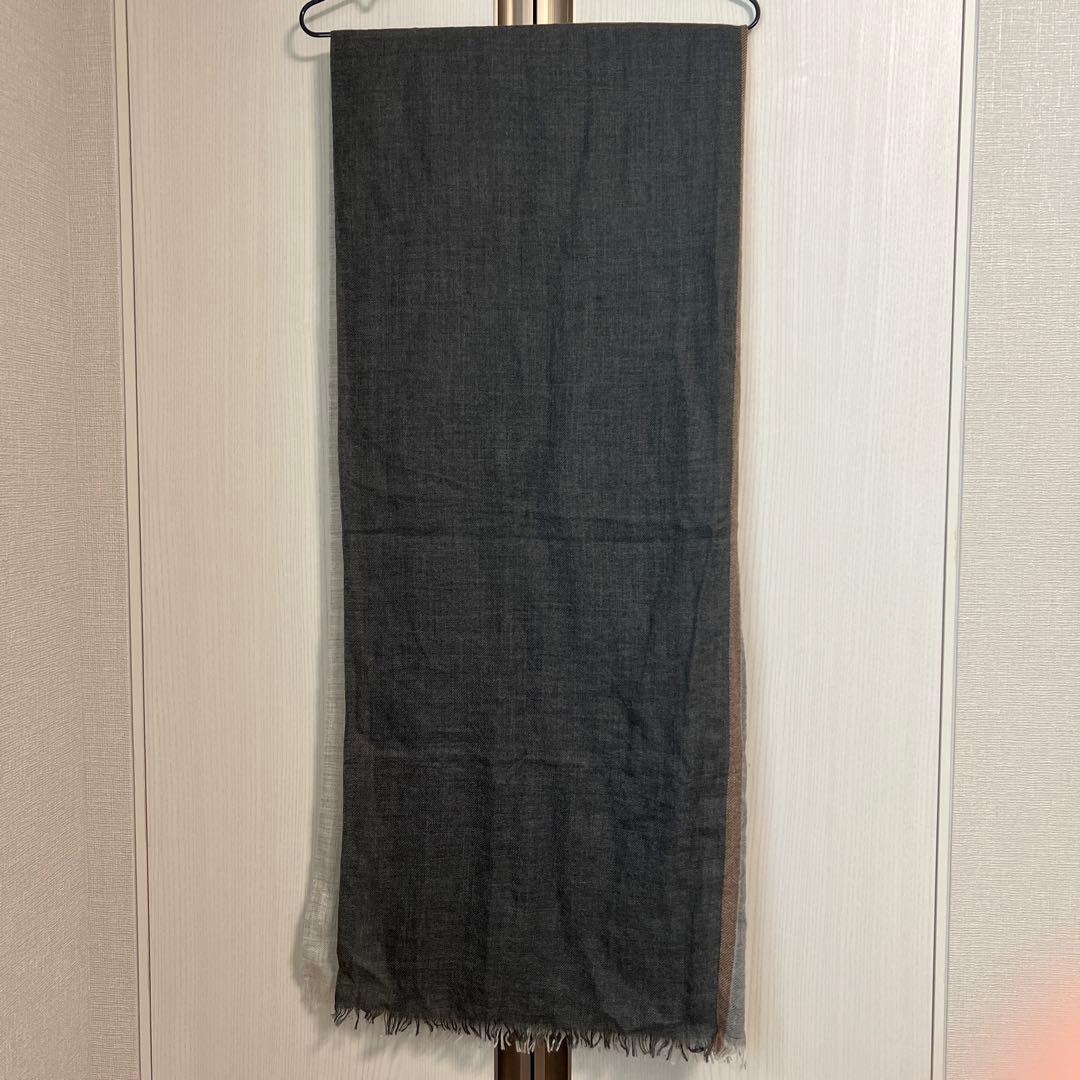 【美品】ブルネロクチネリ カラーブロックストール ライトグレー