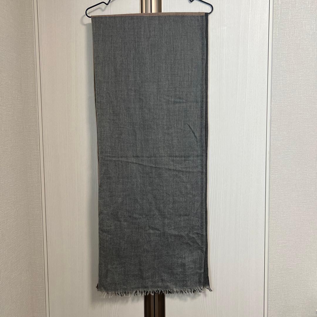 【美品】ブルネロクチネリ カラーブロックストール ライトグレー