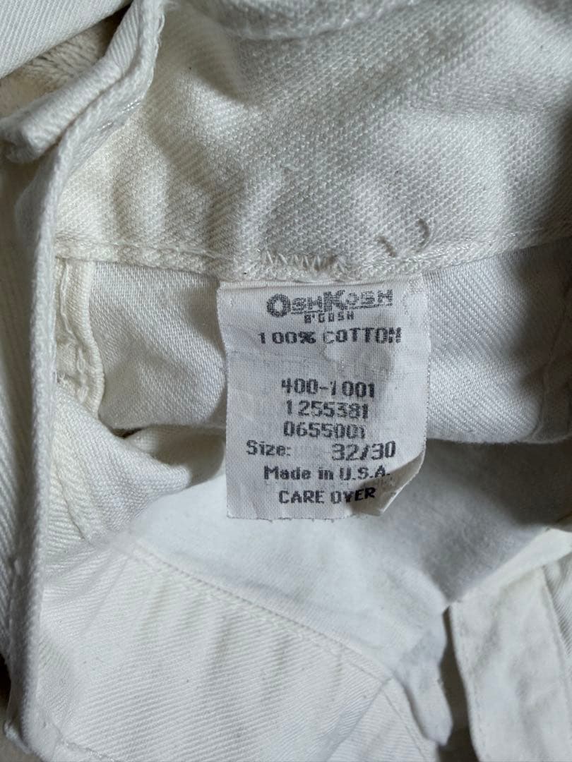 OshKosh ホワイト　ペインターパンツ　usa製 70s 80s ビンテージ