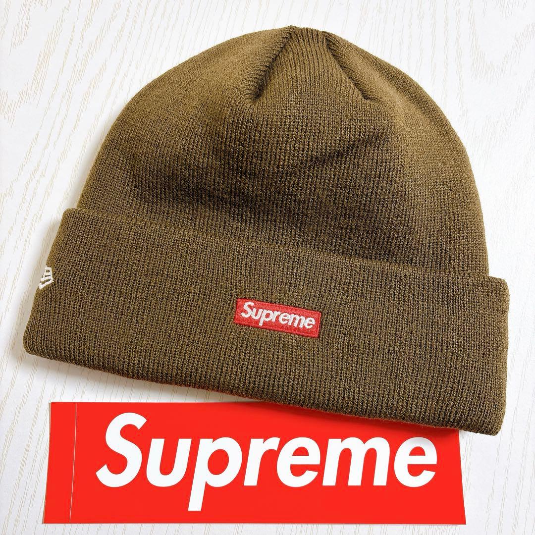 Supreme NEW ERA ニット帽　ツノ　デビル　Sロゴ　ブラウン　茶色