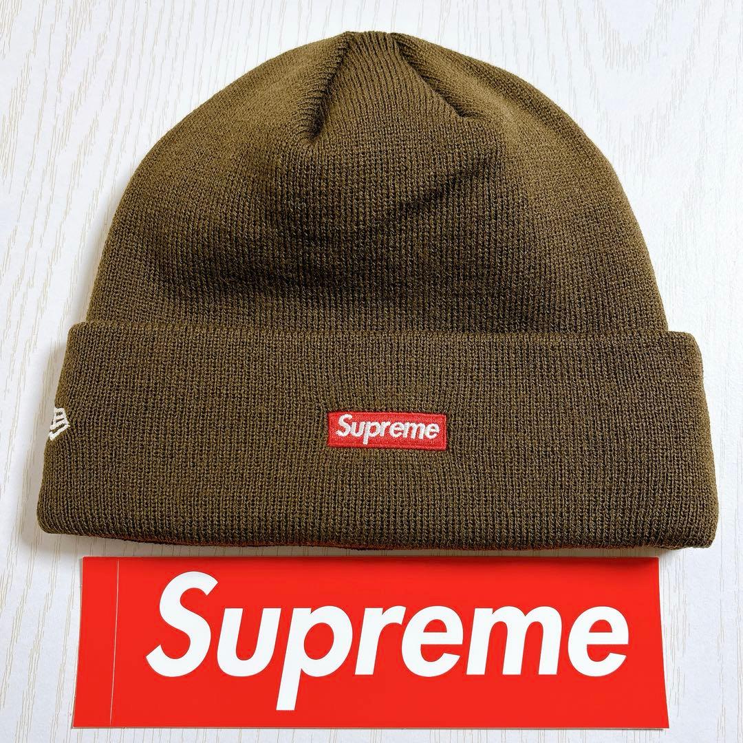 Supreme NEW ERA ニット帽　ツノ　デビル　Sロゴ　ブラウン　茶色