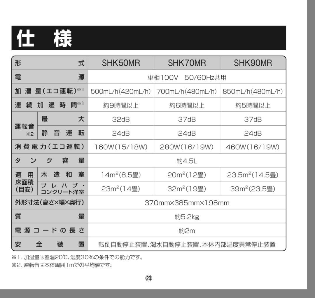 加湿器(ハイブリッド加熱気化式) 木造14.5畳/プレハブ洋室23.5畳用