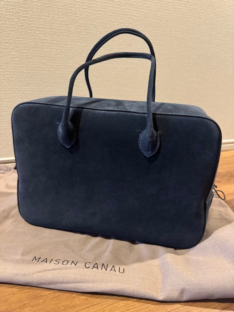 MAISON CANAU ネイビー スエード ハンドバッグ