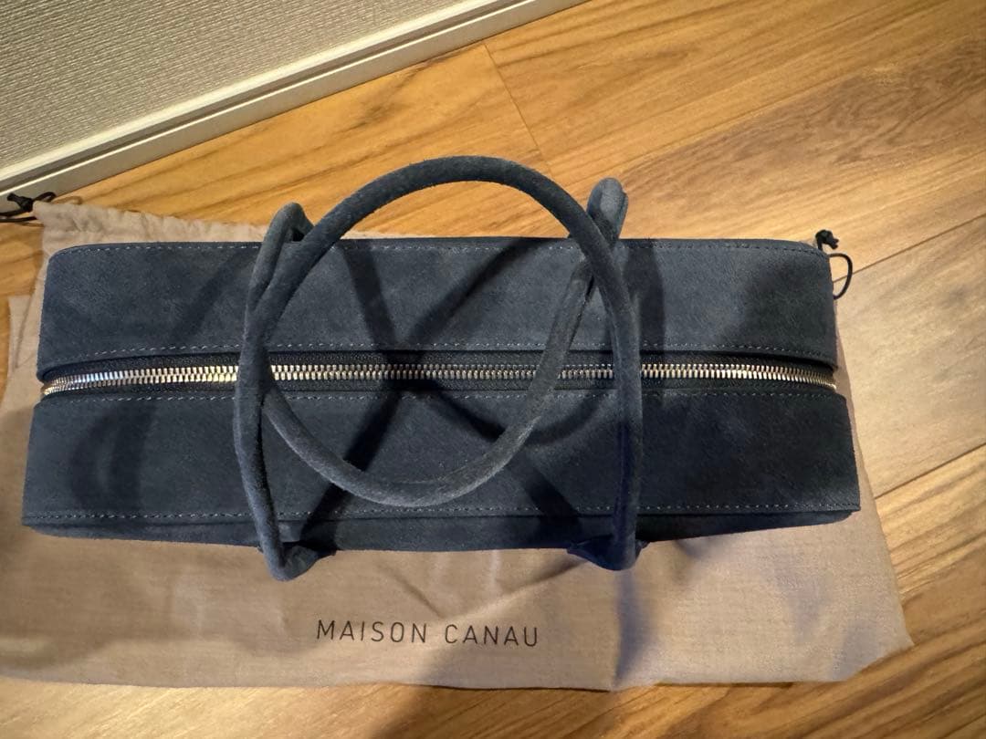 MAISON CANAU ネイビー スエード ハンドバッグ