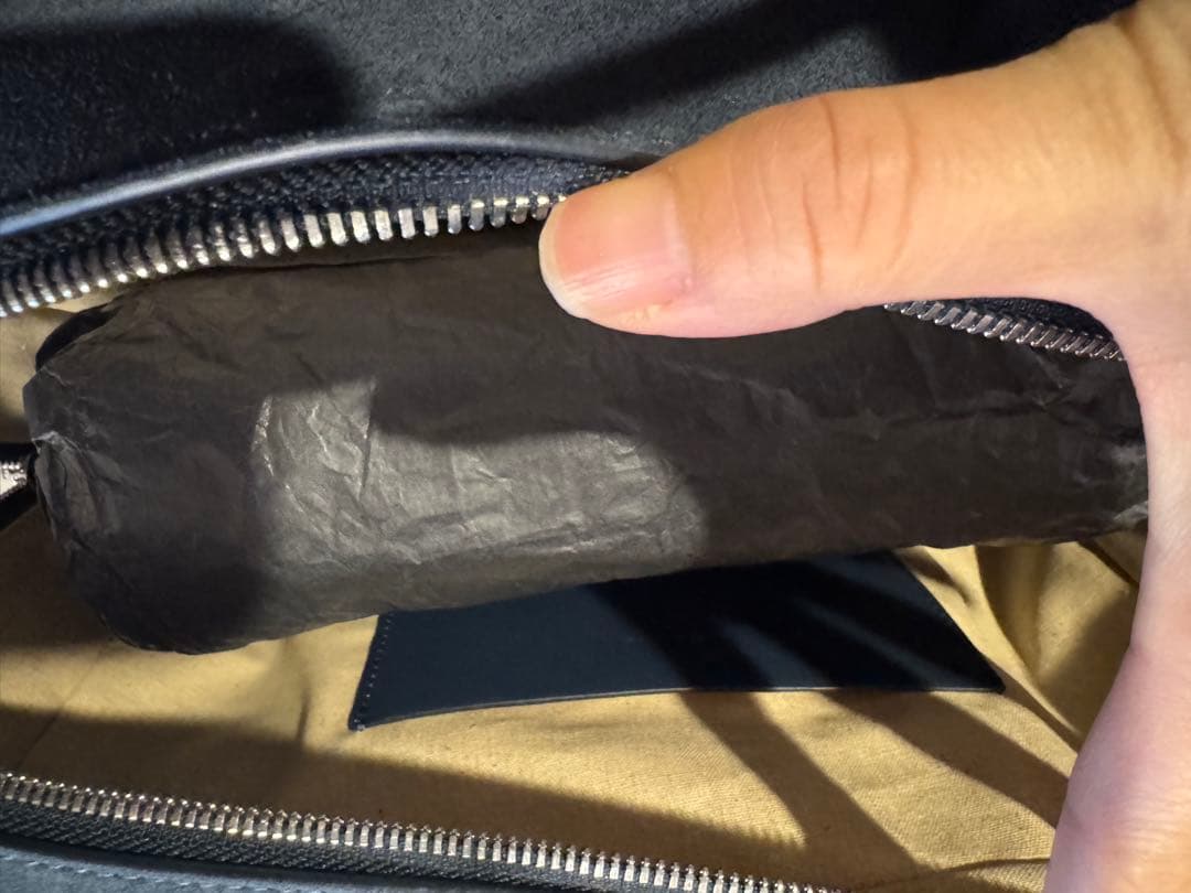 MAISON CANAU ネイビー スエード ハンドバッグ