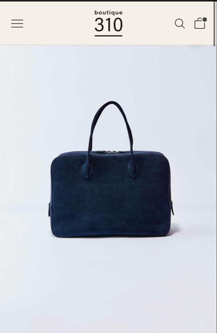 MAISON CANAU ネイビー スエード ハンドバッグ