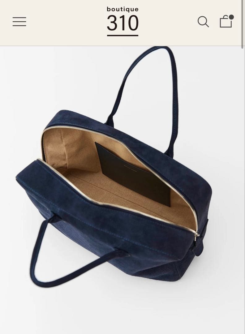 MAISON CANAU ネイビー スエード ハンドバッグ