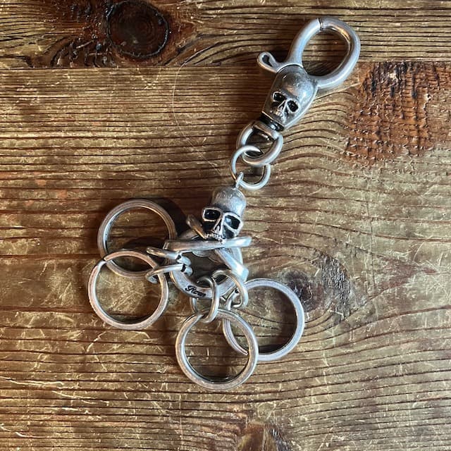 Roen ロエン ヴィンテージ キーリング キーホルダー スカル シルバー
