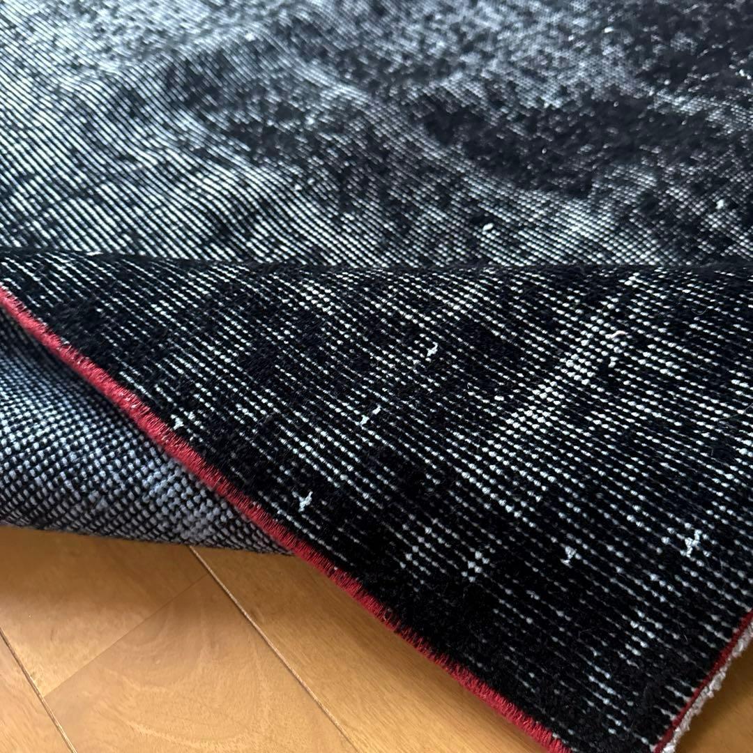 116.5×213.5オーバーダイ　ワンカラー赤ステッチ　トルコヴィンテージラグ