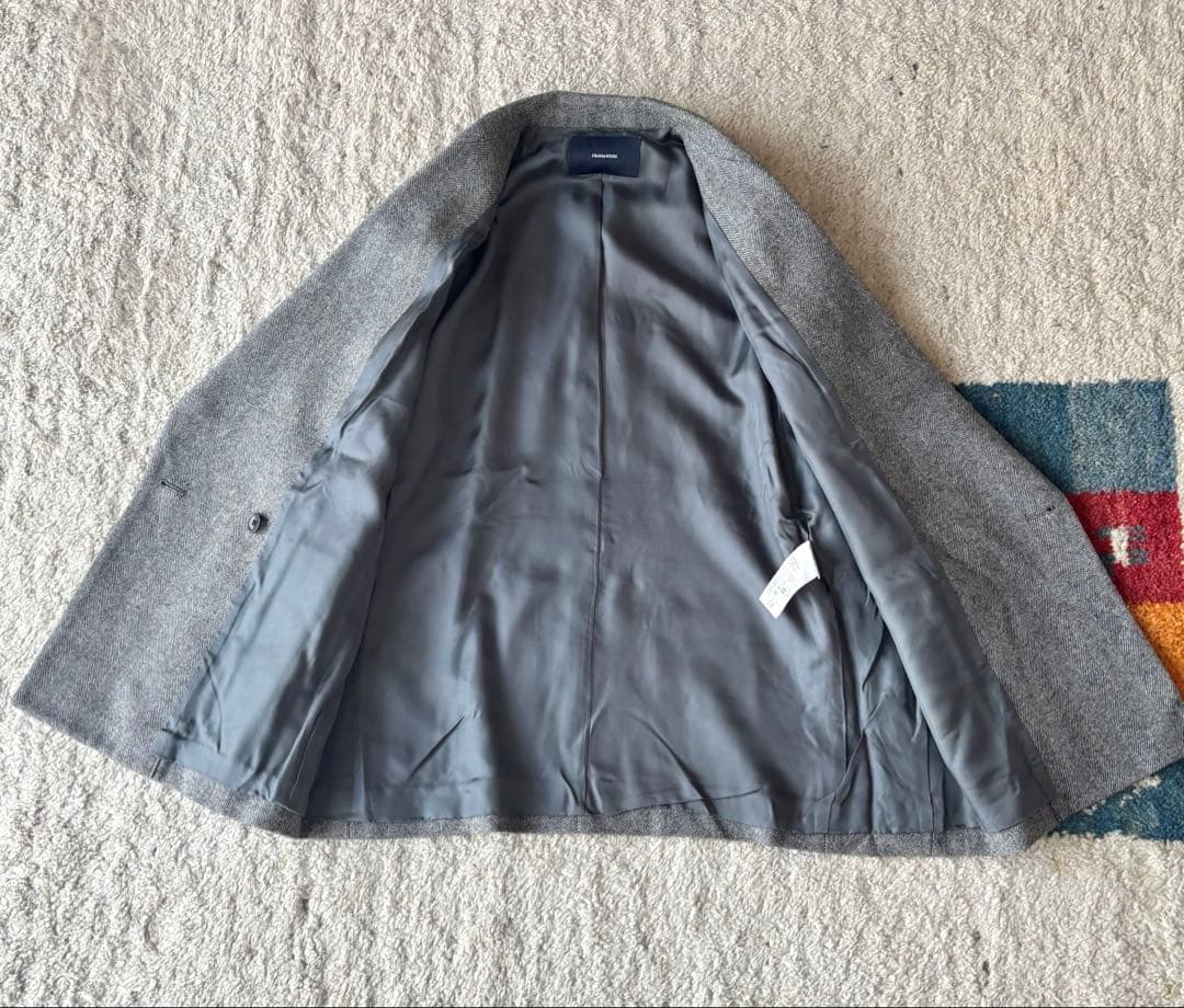 フレームワーク　ダブルブレストジャケット　ヘリンボーン　グレー　オーバーサイズ