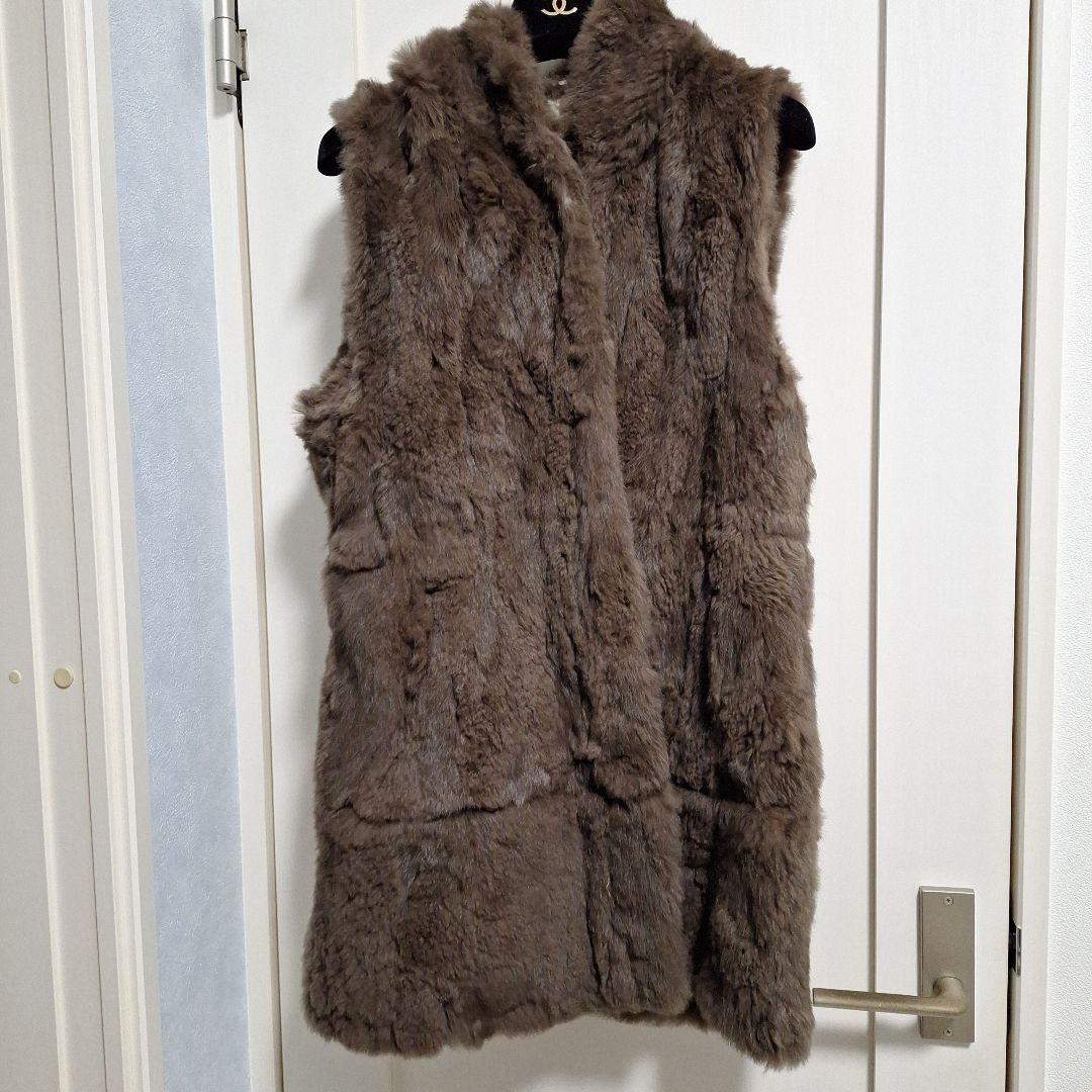 ALLEGREZZA フード付きブラウン　ファーベスト