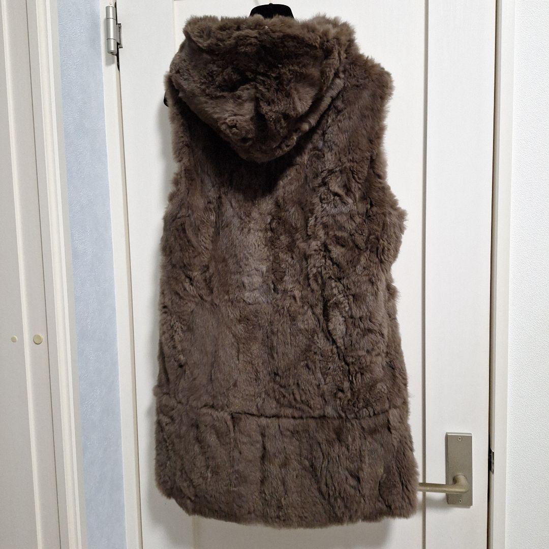 ALLEGREZZA フード付きブラウン　ファーベスト