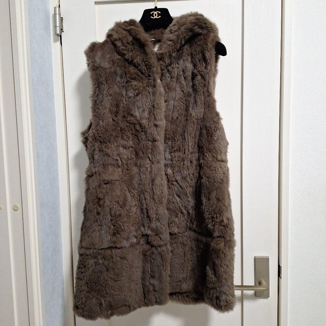 ALLEGREZZA フード付きブラウン　ファーベスト