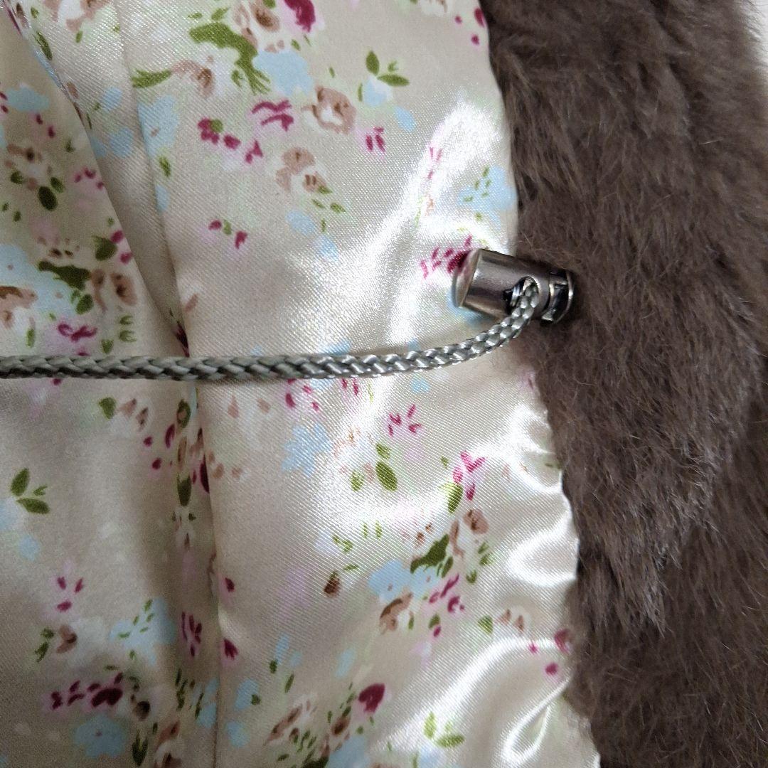 ALLEGREZZA フード付きブラウン　ファーベスト