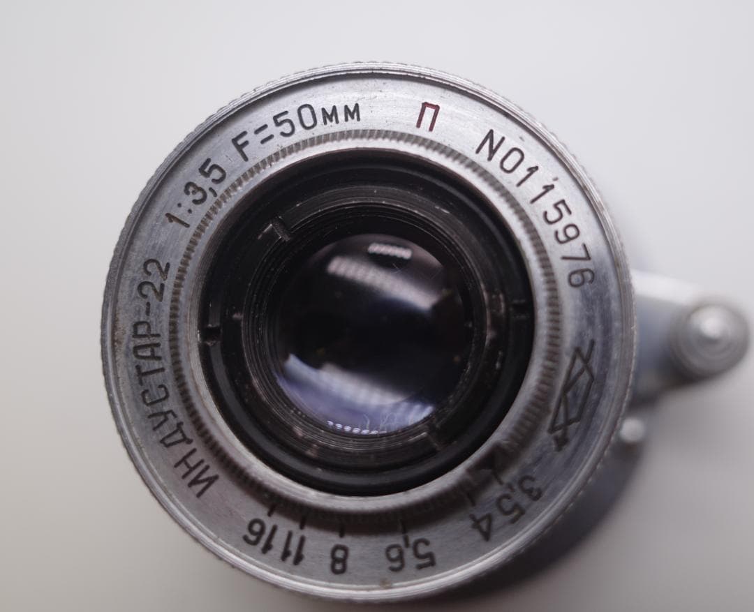 83　希少【RED P】　沈胴式オールドレンズ インダスター22　L39