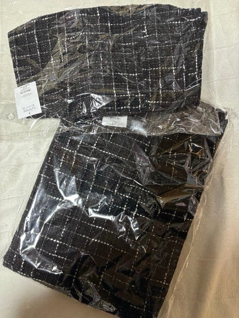 airiさん企画 ツイードビスチェ スカート セットアップ ブラック BLACK